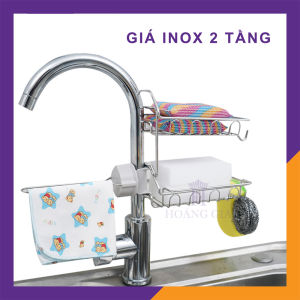 Giá treo inox Kệ inox HGshop TC gắn vòi nước chậu rửa bát đựng giẻ rửa chén bát giá để đồ vòi sen phòng tắm đa năng - Faucet rack stainless steel punch-free kitchen sink storage rack rag sponge drain rack storage artifac