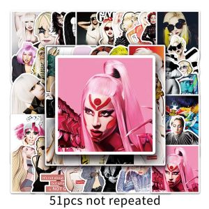 51PCS American Singer Actress Lady Gaga Superstar Waterproof Sticker DIY Laptop Decorative Sticker