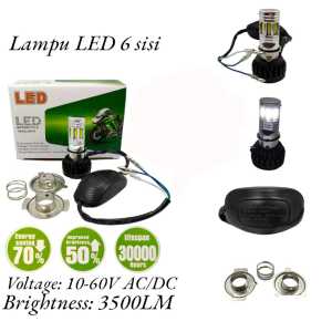 LED 6 SISI SUPER TERANG 60 VOLT AC/DC UNIVERSAL PNP UNTUK SEMUA MOTOR