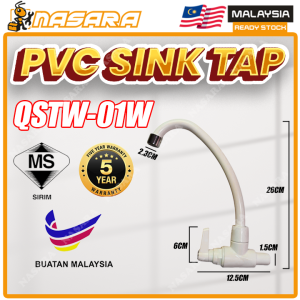 Nasara JOPEX 15mm PVC Pillar Wall Sink Tap Round Quarter Turn Handle Kitchen Bathroom Faucet QSTP01W STP05W QSTW01W STW05W