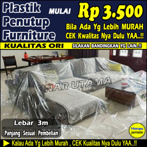 Plastik Anti Debu Meteran Tutup Furniture Penutup Funitur Bungkus pembungkus Peking Sofa Kasur Ranjang Lemari Funitur Ruangan Tembok Lantai Pelindung Spring Bed Meja Perabotan Perabot Rumah Anti Debu dan Air (meteran) 2A