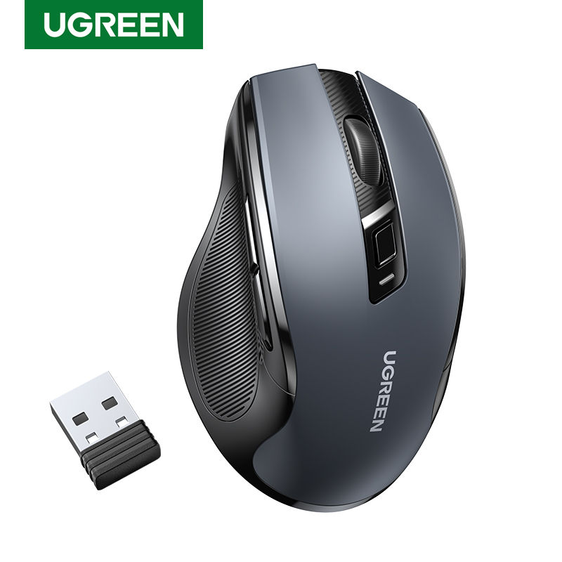 UGREEN Wireless Mouse 6 Silent Buttons 2.4G with USB Mini Receiver 5 Level DPI Setting 4000DPI Ambidextrous PC / Linux Laptop