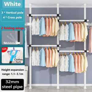 BABEDUO Clothes Hanging Rack Heavy Duty Space Saver Foldable Clothes Drying Rack Laundry Steel Storage Hanger Organizer Indoor