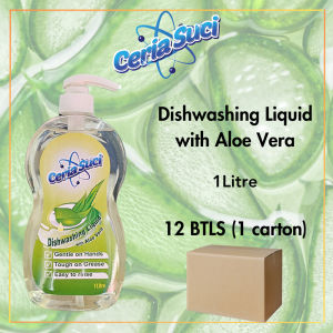 Ceria Suci Sabun Basuh Pinggan dengan Aloe Vera | Lembut di Tangan Tangguh pada Minyak Haruman Segar | 1000ml x 1 ctn