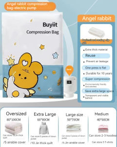 Vacuum Bag Pakaian Plastik /Angel Rabbit Compression Bag/Vacum Plastic BagTravel/Penvimpanan perjalanan Vakum Baju