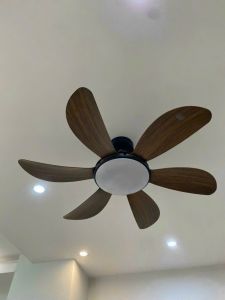 Quạt trần đèn trang trí cánh congđiều khiển cầm tay từ xa 6 chế độ mát có đảo chiều hút ẩm mùa đông