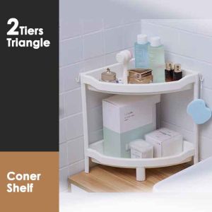 🇸🇬 (2/3/4 Tiers) VESKEN Corner Shelf / Bathroom shelf / Multi purpose PP Plastic Bathroom organizer Kitchen Living room house corner Organizers