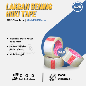 Lakban Bening Besar Tebal Kuat Lem Perekat Packing Barang Berkualitas 48mm x 80M 40 micron