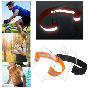 FDGFGG Plastic Arm Band ID Badge Holder Transparent Reflective Wristband Card Cover Arm Band Bag Elastic ID Card Holder Women
