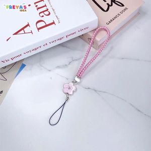 FR-C1308 Gantungan Hp Tali Anyaman Motif Bunga Sparkling Flower Phone Strap Serbaguna / Tali Lanyard