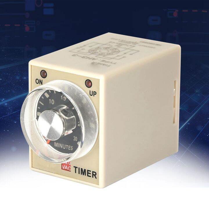 Time Relay 220VAC AH3-3 50/60HZ Power On Delay Timer Delay Time Relay ...