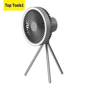 Portable Camping Fan with LED Light Tripod Rechargeable USB Tent Fan for Outdoor Tents Canopy RV