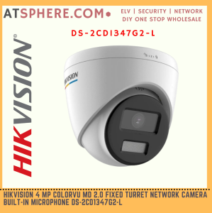 Hikvision 4MP 4 Megapixel ColorVu 24Hour Color IP67 Outdoor IP Network Turret Dome CCTV Camera Mic 30m IR DS-2CD1347G2-L