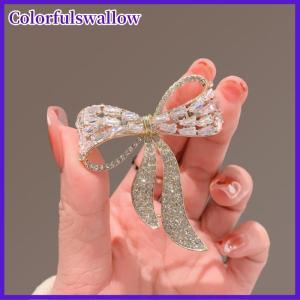 Colorfulswallow Nơ tie rhinestone trâm nữ đơn giản cá tính thời trang pin phù hợp với chống ánh sáng corsage trang sức quà tặng