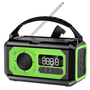 12000mAh Emergency Weather Radio with 2 Solar Panels Solar Hand Crank Weather Alert Radio Power Bank for Outdoor Camping