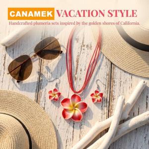 【CANAMEK】 Bohemian Soft Clay Flower Earrings for Women Colorful Resin Drop Earrings for Daily Fashion and Special Events