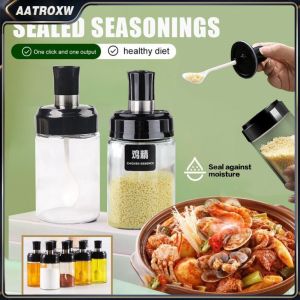 【COD】 Glass Spice Jar Seasoning Bottle Dispensers Oil Bottle With Lid And Spoon Aatroxw