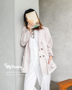 MyYoora Oversized Plaid Blazer Korean Style Wanita JK513