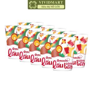[SET 10 LY] - MASAN - Mì Omachi lẩu cầm tay 3 vị: Tôm hùm phô mai Tomyum hải sản Nghêu nấm rong biển (62-81g/ly)
