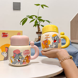 500Ml Tom and Jerry Cute Cartoon Ceramics Box Set Mug with Lid Water Milk Coffee Cup Kitchen Tablewares Children birthday Gift2026