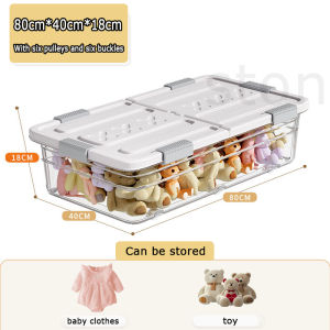 90L Folding storage box Home Clothes Quilt Under Bed Transparent Storage Box Oversize transparent Storage bedroom clothing storage box waterproof storage box