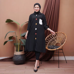 Marble Tunik by Shafinah | Tunik busui & non busui | Tunik high slit | Tunik bahan crincle Airflow premium