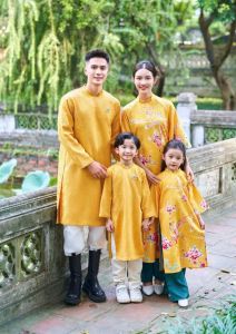 Áo Dài Nam Nữ Ivy Áo Dài Tết Gia Đình Áo Dài Cách Tân Truyền Thống Họa Tiết Thêu Tay Và In 3D Sắc Nét