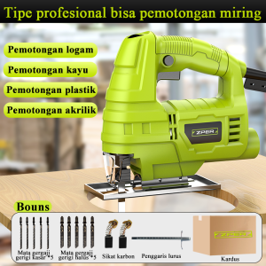 ZPER Mesin Gergaji Jigsaw 900W Kekuatan Tinggi Mesin Gergaji Kayu Jig Saw Mesin Potong Kayu Jigsaw