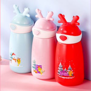 Botol Termos Vakum Cangkir Kartun Lucu Portabel Botol Minum Thermos Mug Kaca Mini Tahan Panas Dingin