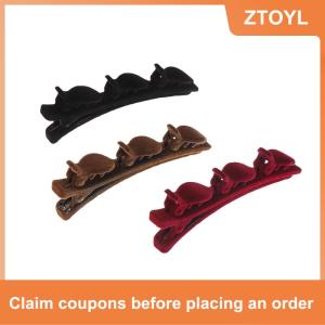【ZTOYL】 Flocked Bangs Hair Clip Headwear Women Cute Barrettes Hairgrip Braided Hairpins Hair Accessories