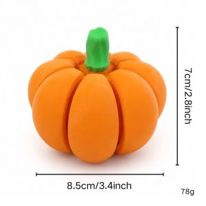 MANNYI Button Press Halloween Pumpkin Clicker Keychain Funny Creative 3D Printed Pendant Cute Orange Fidget Toy Bag Charm