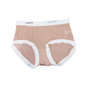 HEALMEYOU Letter Printed Summer Ice Silk Panties Ruffle Thin Womens See Through Underpants Sweet Cotton Crotch Seamless Ice Silk Briefs Women