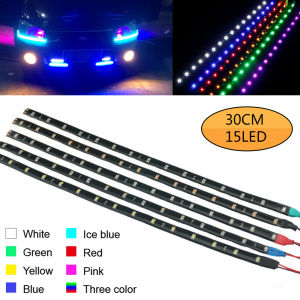 Cutora 30cm 15 LED Waterproof Flexible Car Strip Light Motor Bar String Daytime Running Tape LED light bar Headlight tail light decoration Ambient light Chassis light