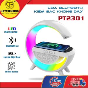 Loa Bluetooth Decor Kiêm Sạc Không Dây BT2301 - Led Theo Nhạc Sạc Không Dây Kết Nối Máy Tính - Bảo Hành 6 Tháng