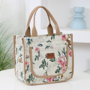 DFGFIN Handbag Floral Print Lunch Bag Thermal Large Capacity Waterproof Insulated Bag Fashion Lunch Bag Women