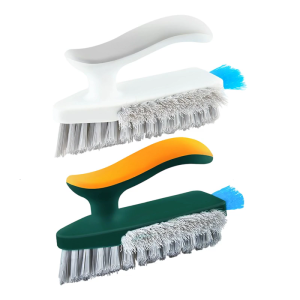 Professional Tile Floor Cleaner Scrubber Brush With V Shape and Side Bristles Flexible Edge And Grooves Cleaning Brush