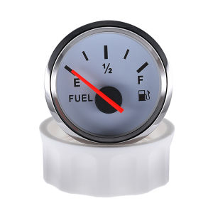 ตัววัดระดับเกจน้ำมันเชื้อเพลิงสแตนเลสนาฬิกาเดินทะเลสแตนเลส52มม. พอดีกับ0-190โอห์ม100-500มม. มาตรวัดระดับน้ำมันเชื้อเพลิงรถเรือพร้อมแสงไฟสีแดง9-32V