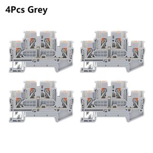 CHUAN 4Pcs 2 vào 2 ra Khối đầu nối PTTB-2.5 PTTB-2.5 2.5mm2 Khối đầu nối ray DIN Bền bỉ Không cần dụng cụ Khối đầu nối lò xo đối với hệ thống dây điện tủ điện công nghiệp