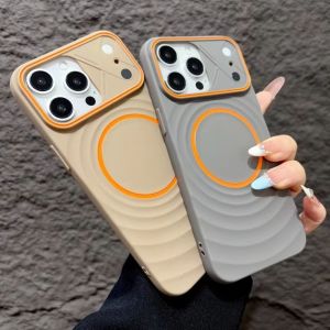 Luxury Wave Ripple Magne Coil For Magsafe Case For iPhone 17 16 15 14 13 12 11 Pro Max Plus Wireless Charging Armor Cover