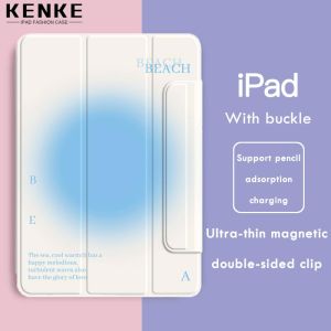 KENKE Ốp iPad Thông Minh Từ Tính Rebound Phong Cách Sơn Dầu Nghệ Thuật Châu Âu Cho iPad Pro 11 iPad Pro 12.9 20212020 Mini 6 Air 4 Air 5 2022 Pencil] Thông Minh ốp Lưng Tự Động Ngủ/Thức