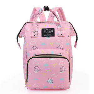 FE Simple Color Elephant Printing Baby Diaper Bag   Portable Burden Alation with Baby Travel Backpack   Pending Goods Storage Bag