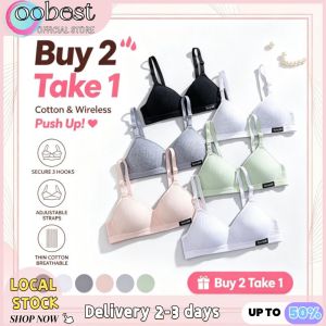 oobest 【Delivery 2-3 days】Buy 2 Take 1 push up bra Wireless Training Bra for Teens Small Chest Push Up Seamless Cotton Lightweight Anti-Sagging