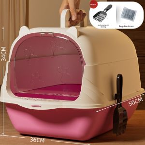 Elegant Cat Litter Box with Enclosed Hood and Removable Tray Easy Clean Pet House for Cats