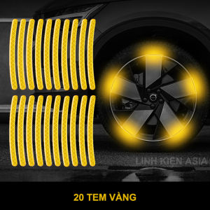 Combo 20 miếng dán decal phản quang bánh xe máy xe ô tô