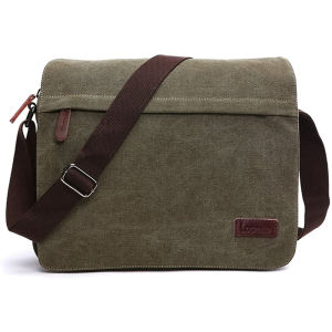 Mens Messenger Bag Canvas Shoulder Bags 13.3" Laptop Bags for Work and SchoolCross-Body Bags