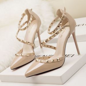 Summer Women Thin heel Pointed Toe Rivets Single Shoes Ladies High Heels Sandals