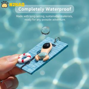 【N2HAO】 Swimming Keychain with Blue and Yellow Stylish Design Pool Car Key Ring Pendant Ideal for Swimmers Athletes and Sports Bags