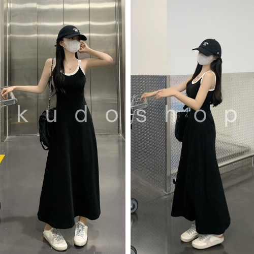 Váy đen cổ vuông đính ngọc ở eo - Vshirt - Thời trang ngoại cỡ