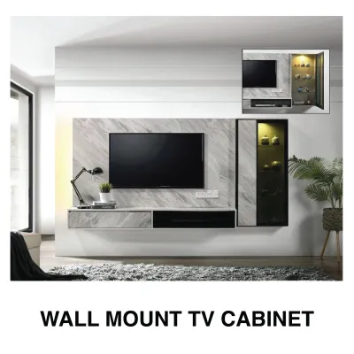 WALL MOUNT TV CABINET / HALL CABINET / MEDIA STORAGE / LIVING ROOM FURNITURE/ TV CONSOLE / TV STAND/TV RACK/MEDIA STORAGE CABINET/FEATURE WALL CABINET /WALL MOUNTED TV SET/LIVING HALL SET
