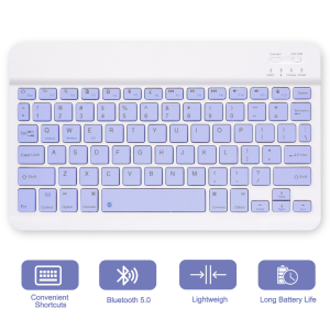 Keysky 10 Inch Backlit Backlight  Wireless Keyboard And Mouse LED Colorful Bluetooth Keyboard For iPa  Laptop Android iPhon